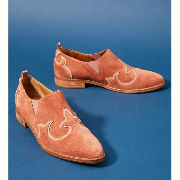 Freda Salvador Shoes - Freda Salvador rosy pink suede leather pointed toe Chelsea loafers
